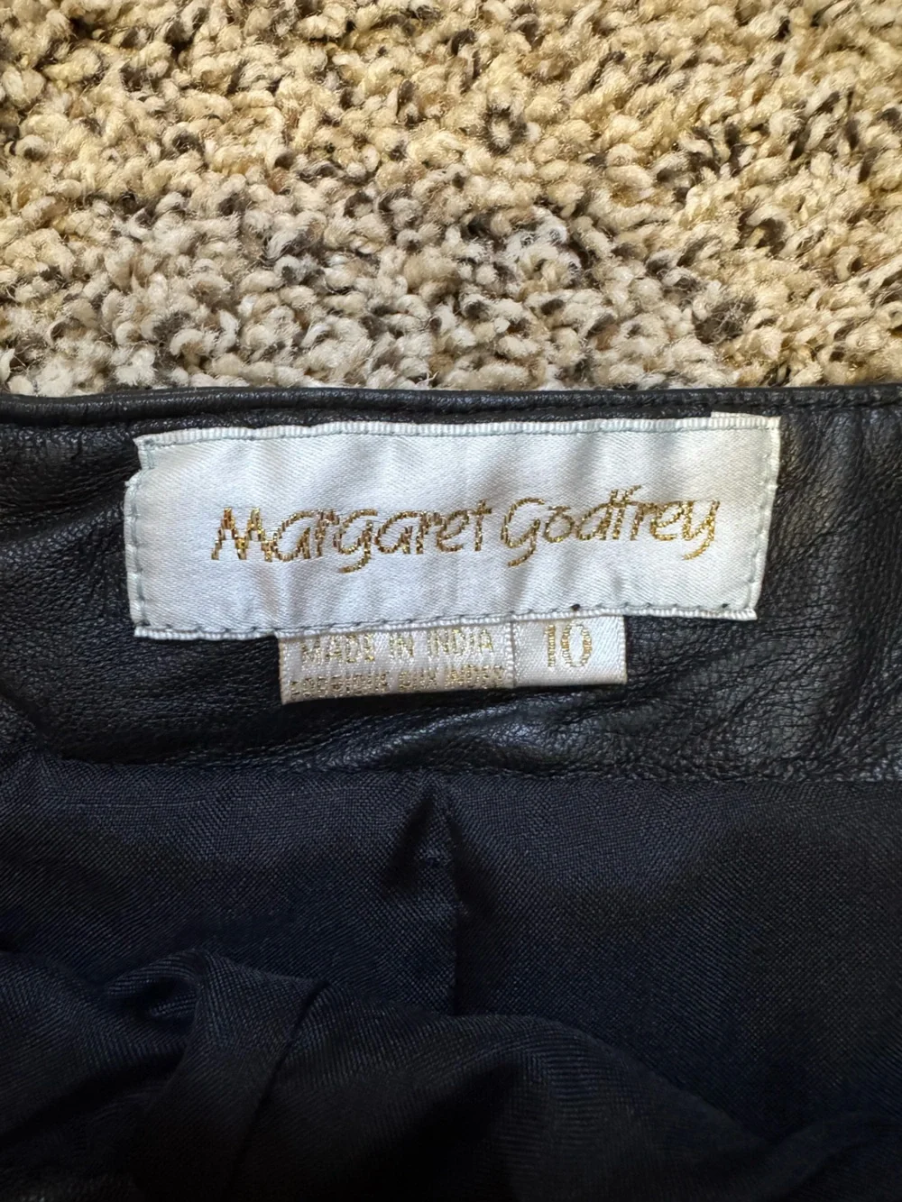 Margaret Godfrey Black 100% Leather Straight Leg Pants